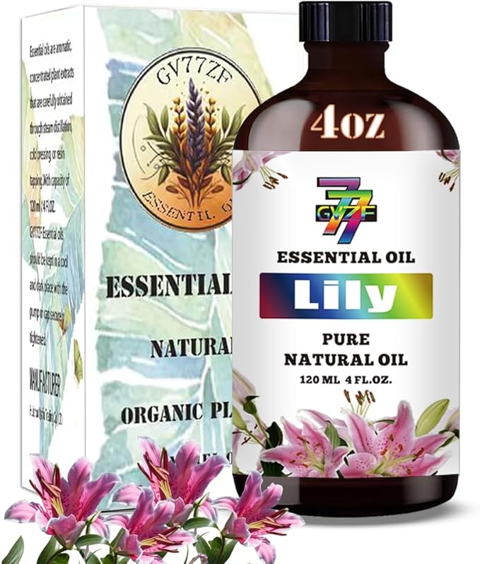 Lily Essential Oil - Lily Oils for Diffusers, Humidifiers, DIY Candles, Soap, Cleaning, Home, Office, Yoga, Massage, Gifts - 4 fl oz (120 ml) - GV77ZF