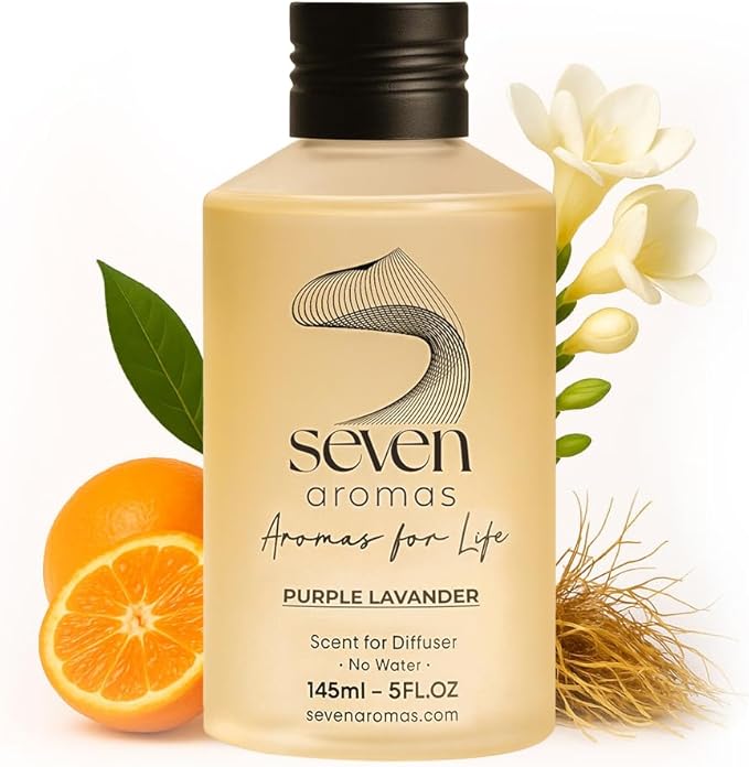 SevenAromas Hotel Scent Diffuser Oil, Luxury Hotel-Inspired Essential Oil for Aromatherapy & HVAC Diffusers – Premium Dropper Bottle - 145 ml 5 FL oz (Purple Lavander)