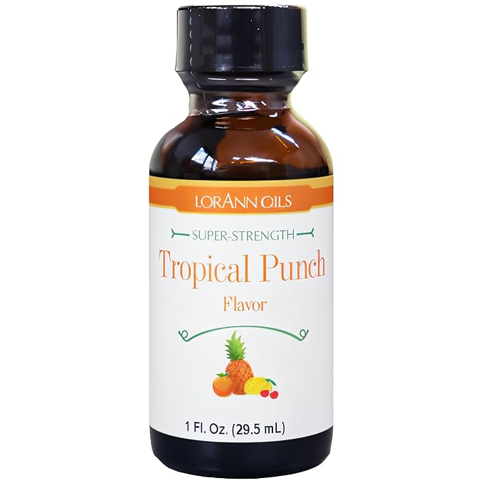LorAnn Oils Super Strength Flavoring - Used For Candy Making, Flavoring Extracts, Baking, and Hard Candy - Bold, Natural Flavors 4X Stronger Than Extracts, Tropical Punch (Passion Fruit), 1 Fl Oz