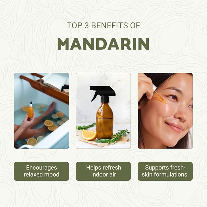 Pure Mandarin Essential Oils - Direct from Citrusmade Italy for Diffusers, Aromatherapy, Home Fragrance & Bath - Natural Aceite de Mandarina for Massage (15ml)