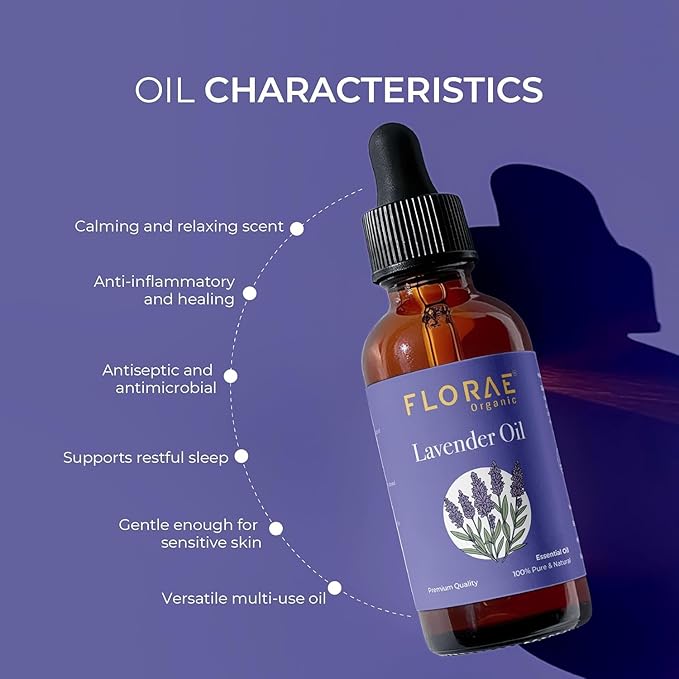 Lavender Essential Oil 4 Fl Oz 100% Pure and Natural Essential Oil with Dropper for Diffuser Aromatherapy Massage Candle and Soap Making Fragrance (118 Ml)