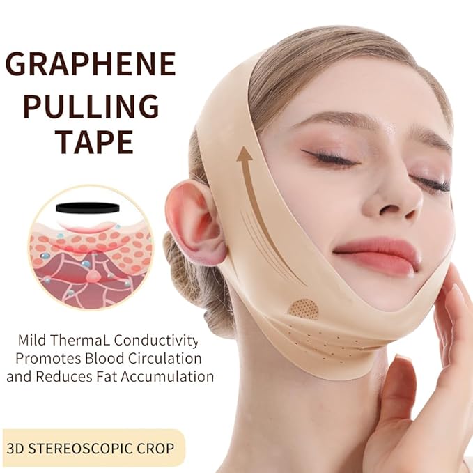 V Line Lifting Mask, Chin Strap for Sleeping, Reusable Double Chin Reducer, Jaw Exerciser, Face Slimming, Sagging Prevention, Medium