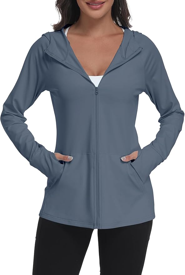 SeSe Code UPF 50+ Hoodie With Eye Mask Womens Zip Up Travel Jackets Sleep Sun Protection Shirts Pockets Outdoor Nap