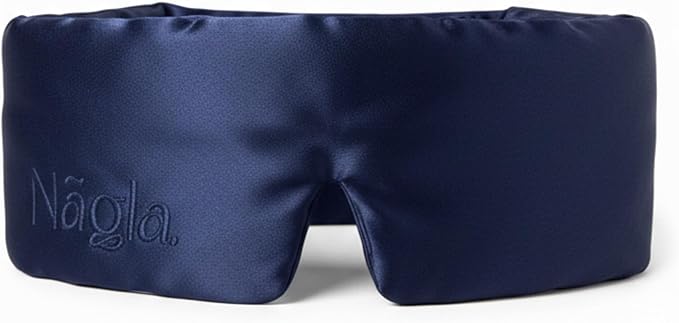 Nãgla. 30 Momme Mulberry Silk Sleep Mask - Luxury Silk Eye Mask, Lightweight & Breathable, Hypoallergenic, Oeko-TEX® Certified, Premium Gift Box (Navy Blue)