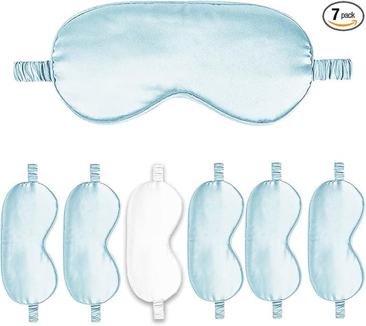 7PACK Satin Eye Mask Silk Sleep Masks Silky Blackout Eyes Covers Sleeping Blindfold Eyeshade Wedding Bridal Gift Travel Naps