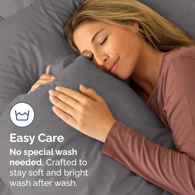 King Pillow Cases Set of 2 - Ultra Soft Hotel Quality Pillowcase Covers - Comfy, Cozy & Wrinkle Free - Shrinkage, Stain & Fade Resistant - Machine Washable Pillow Protectors - 2 Piece Set - Dark Grey