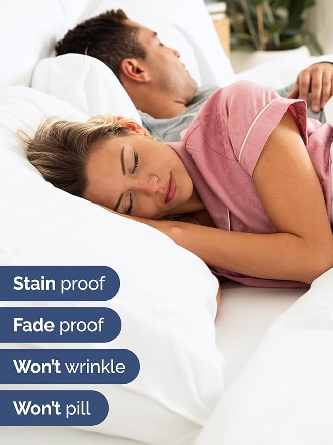 Extra Deep Twin Sheet Set - 3 Piece Breathable & Cooling Bed Sheets - Easily Fits 18 to 24 inch Mattress - Ultra Soft, Wrinkle & Fade Free w/ Extra Deep Pockets - Comfy Hotel Luxury Bedding - White