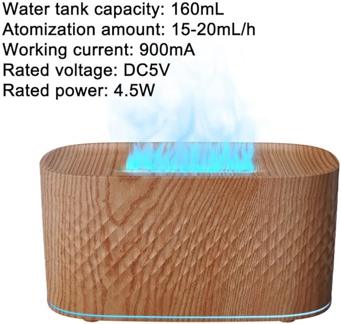 160ml Essential Oil Diffuser with Auto Shut Off and 7 Color Night Lights, Provides Continuous and Intermittent Spray Modes for Home and Office