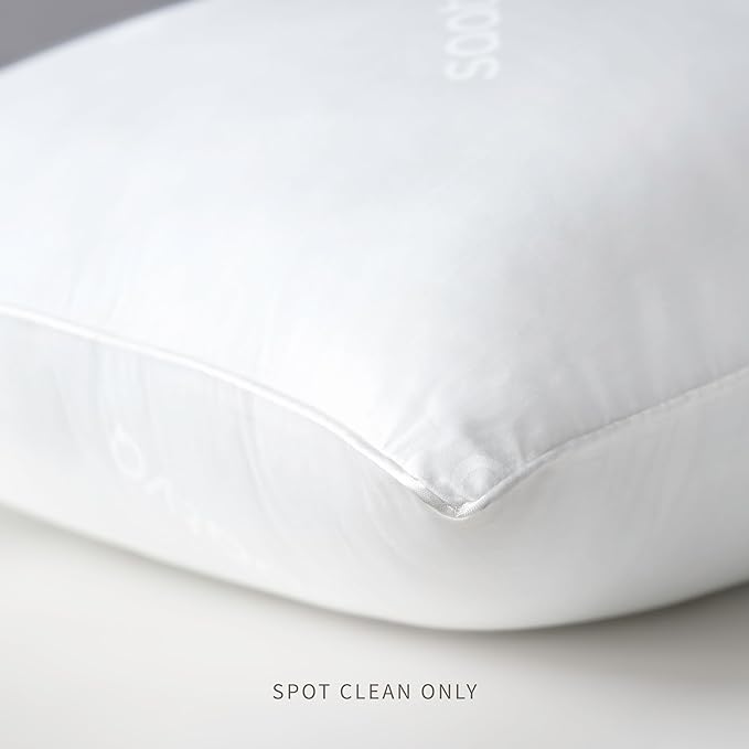 Saatva Down Alternative Pillow - Hypoallergenic Pillow with Plush & Airy Feel - Breathable Organic Cotton Cover - Standard Loft (4"-5") Microdenier Down Alternative - King (34"x16"), 1 Pack