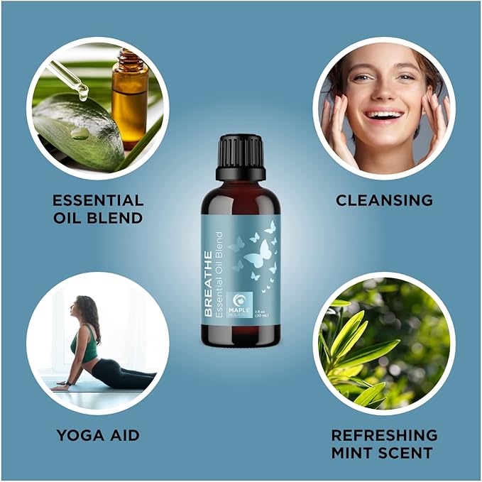 Protect and Breathe Essential Oils Set - Purifying Essential Oil Blends for Diffuser Aromatherapy and Baths - Relaxing Essential Oils for Diffusers for Home Ideal for Winter Wellness (1 Fl Oz Each)