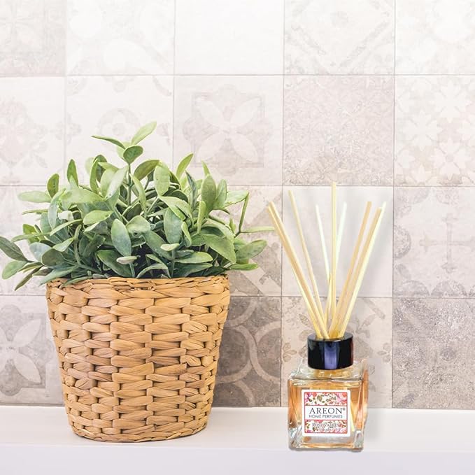 Areon Home Luxury Perfume Reed Diffuser + 10 Rattan Reeds, French Garden 50 ml