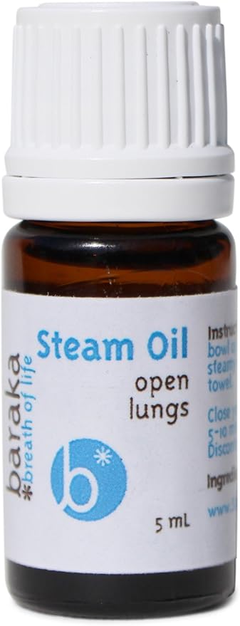 Baraka Breathe Easy Kit - Ceramic Neti Pot, 4ml Sinus Rejuvenation Oil for Sinus Relief & 5ml Steam Oil to Open Lungs, Aromatherapy & Allergy Relief, Essential Oils Blend, Light & Easy to Use - Purple