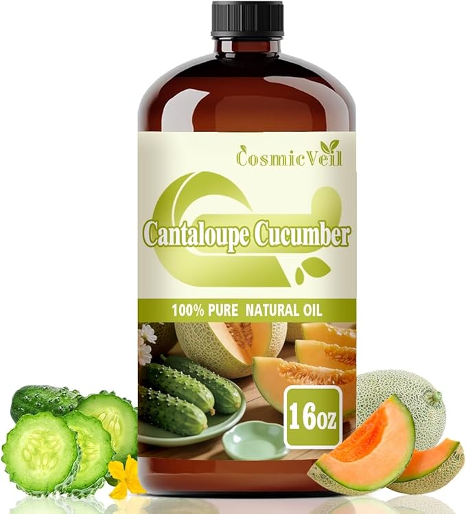 Cantaloupe Cucumber Essential Oil for Aroma Diffuser,Humidifier,Home Fragrance,Cleaning,Body Care,Massage,Yoga,DIY Candle,DIY Soap CosmicVeil（Cantaloupe Cucumber，16 Fl Oz (Pack of 1)）