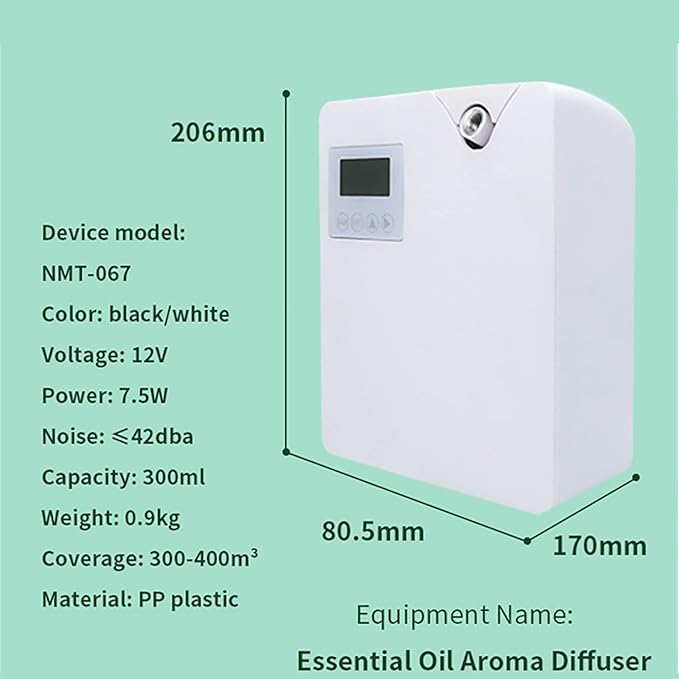 Smart WiFi Essential Oil Diffuser,300ml Square Aroma (Coverage: 300-400m³), Timing+smart Control,Quiet Air Humidifier,for Hotel/Home/Office
