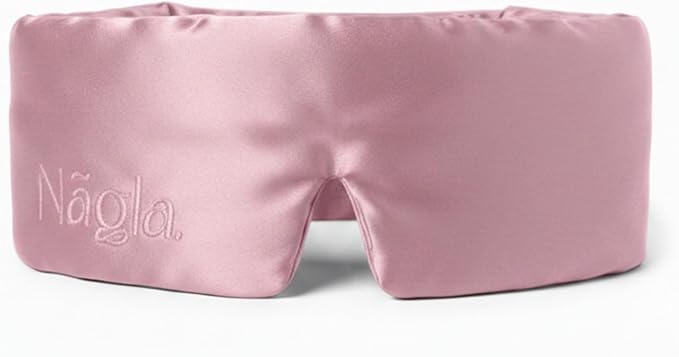 Nãgla. 30 Momme Mulberry Silk Sleep Mask - Luxury Eye Mask with Adjustable Strap, Breathable & Hypoallergenic, Oeko-TEX® Certified, Premium Gift Box (Pink)