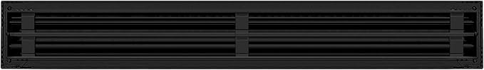 BUILDMART - 28x4 Modern AC Vent Cover - Decorative Black Air Vent - Standard Linear Slot Diffuser - Register Grille for Ceiling, Walls & Floors - Texas Buildmart