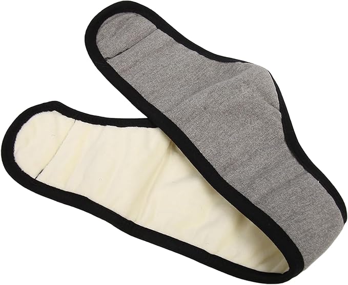 Sleep Mask for Side Sleeper Women Men, Eye Mask for Sleeping Light Blocking, Sleeping Ear Wrap Ear Adjustable Breathable Warm for Flight Nap (Gray)