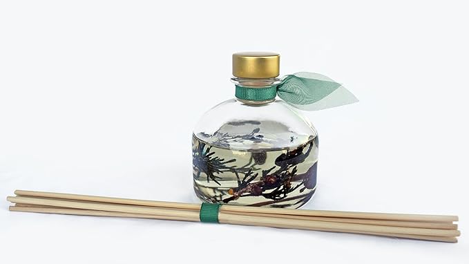 Reed Diffuser Set, Winter Forest Pine Scented Oil Diffuser with Sticks, Home Fragrance Accessories for Bathroom Shelf Decor, Aroma Diffusers for Home or Office Desk, USA Made