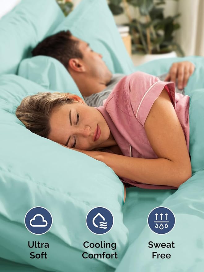 Extra Deep Cal King Sheet Set - 4 Piece Breathable & Cooling Bed Sheets - Easily Fits 18 to 24 inch Mattress - Ultra Soft, Wrinkle & Fade Free w/ Extra Deep Pockets - Hotel Luxury Bedding - Spa Blue
