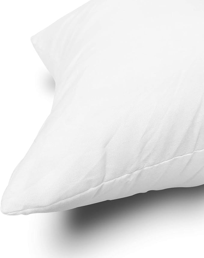 EDOW Throw Pillow Inserts, Set of 4 Lightweight Down Alternative Polyester Pillow, Couch Cushion, Sham Stuffer, Machine Washable. (White, 16x16)