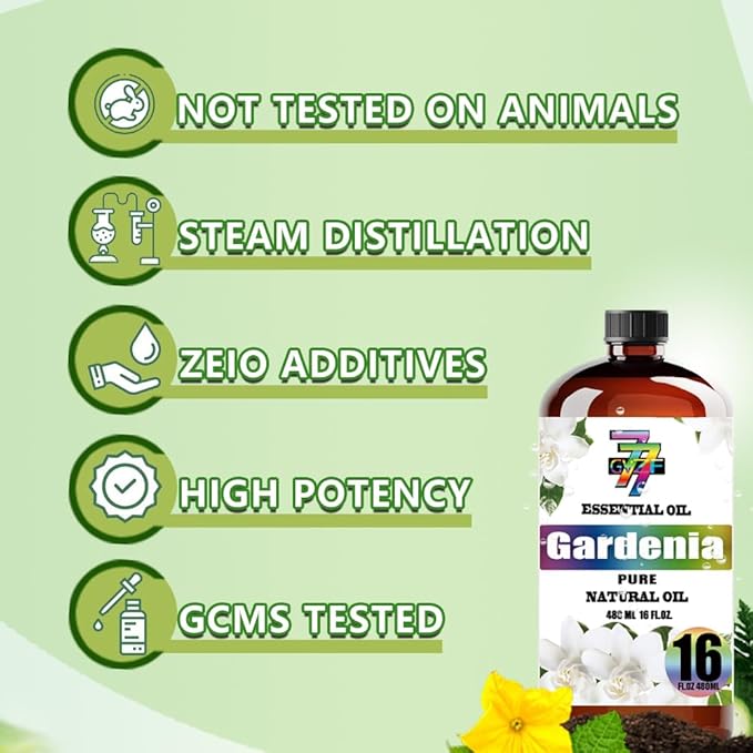 Gardenia Essential Oil - Gardenia Oils for Diffusers, Humidifiers, DIY Candles, Soap, Cleaning, Home, Office, Yoga, Massage, Gifts - 8 fl oz (240 ml) - GV77ZF