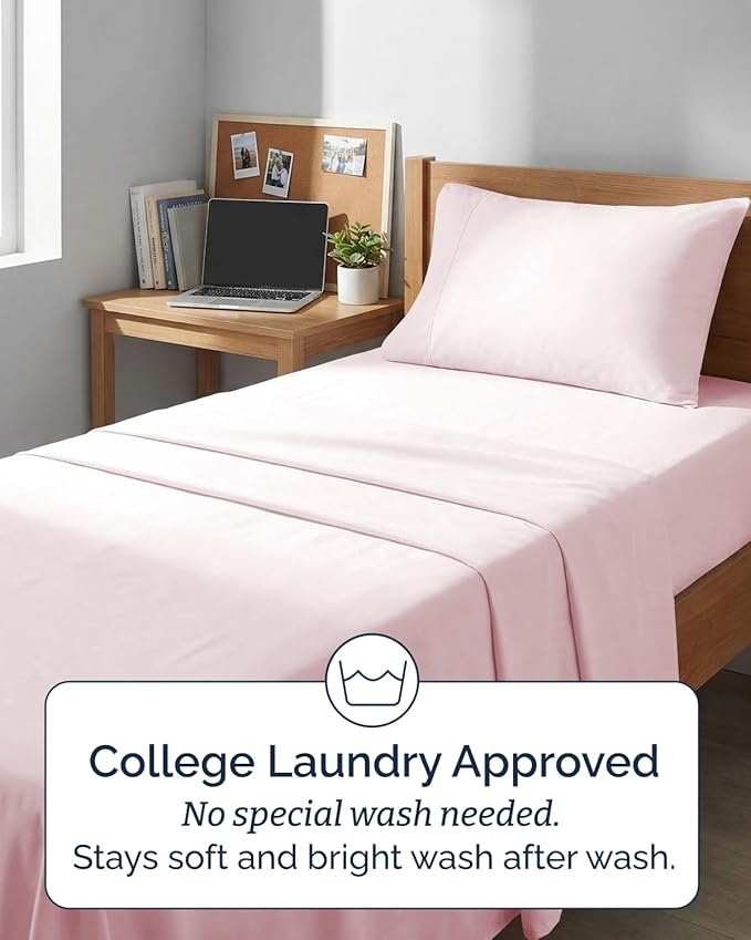 Extra Deep Twin XL Sheet Set - 3 Piece Breathable & Cooling Bed Sheets - Easily Fits 18 to 24 inch Mattress - Soft, Wrinkle & Fade Free with Extra Deep Pockets - Hotel Luxury Bedding - Lavender Pink