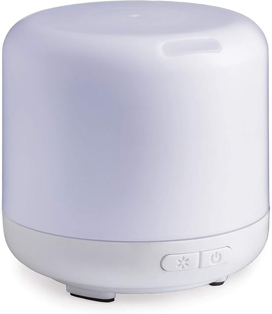 Airome Simple 120 mL BPA-Free Plastic LED Light-up Diffuser with Directional Mist Ideal for Pointing at Face, White