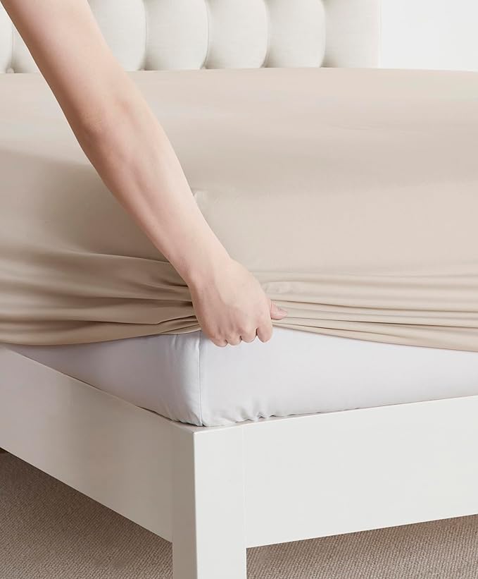 Clara Clark Bed Sheets, Premier 1800 Series Bed Sheet Set, Deep Pocket, Wrinkle, Fade, Stain Resistant, Luxury Soft Bedding Sheets & Pillowcases, Split King, Linen