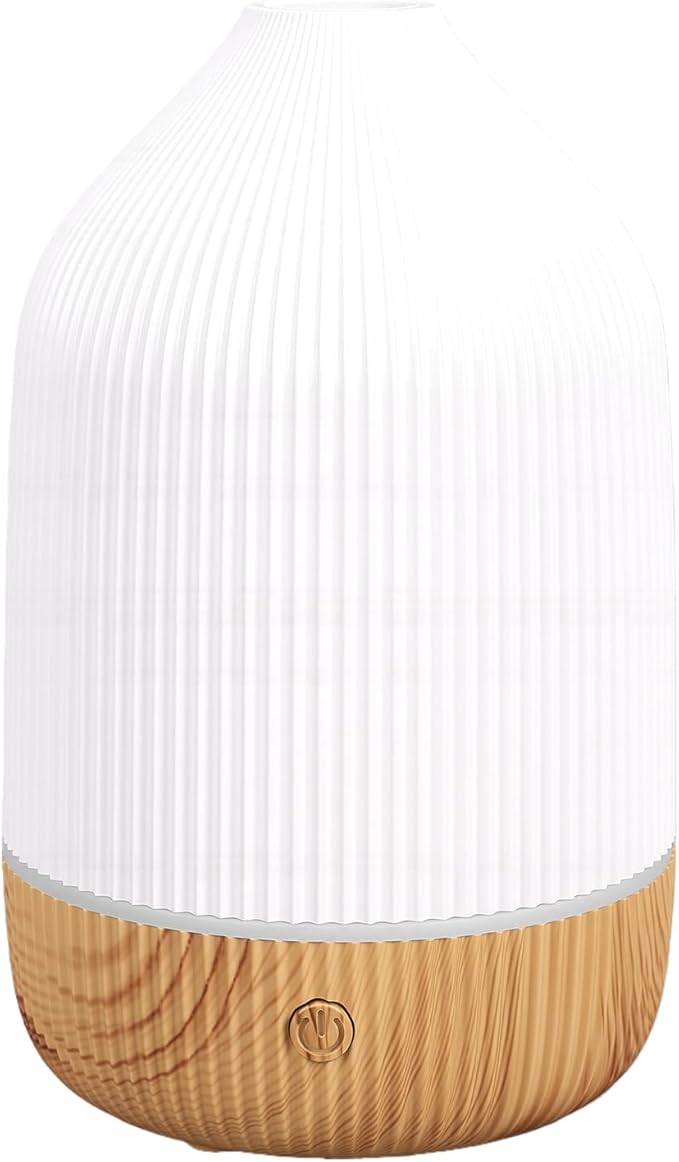 TOPINCN Essential Oil Diffuser 100ML Ultrasonic Aromatherapy Diffuser with Modern Vertical Stripes Design for Home Office Bedroom Yoga Travel