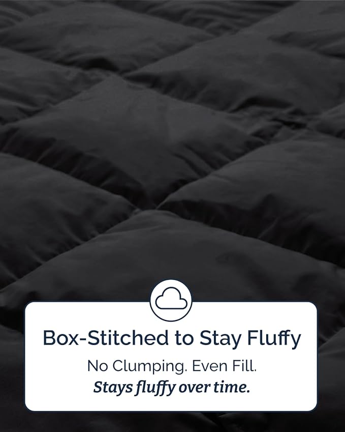 Twin XL Comforter Set - 2 Piece Bed Set for All Seasons - 1 Soft Quilted Comforter with Corner Tabs & 1 Pillow Sham - Comfy & Breathable - Premium Down Duvet Insert - Oeko-TEX - Twin XL Size, Black
