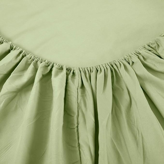 Sfoothome Full Sheets Set - Sage Green Hotel Luxury 4-Piece Bed Set, Extra Deep Pocket, 1800 Series Bedding Set, Wrinkle & Fade Resistant, Sheet & Pillow Case Set (Full, Sage Green)