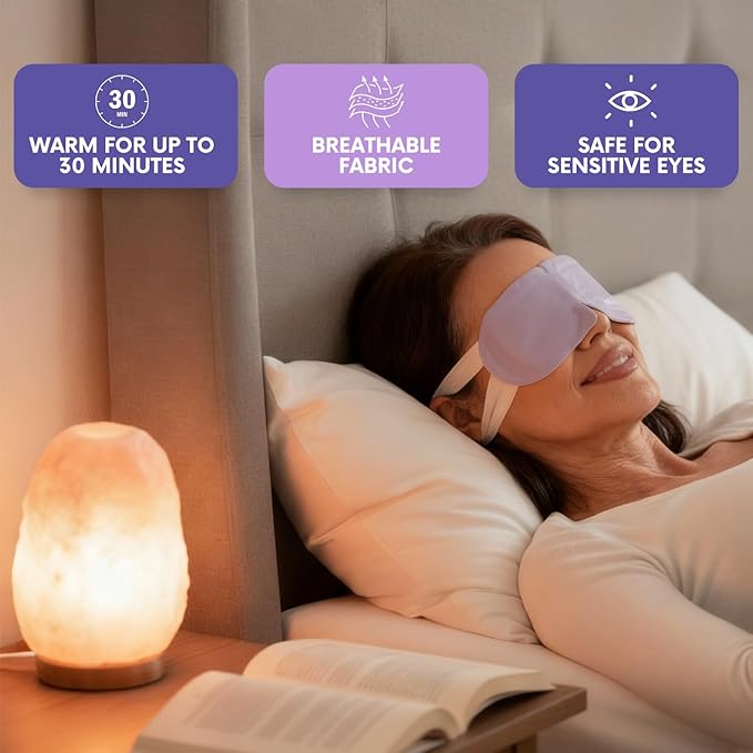 Steam Eye Mask, Self Heating Heated Eye Mask for Sleep, Warm Compress for Eyes, Moist Heat for Dry Eye Relief, Stye Eye Treatment, Spa, Travel Essentials, Mothers Day Gifts, Unscented 30 Pack