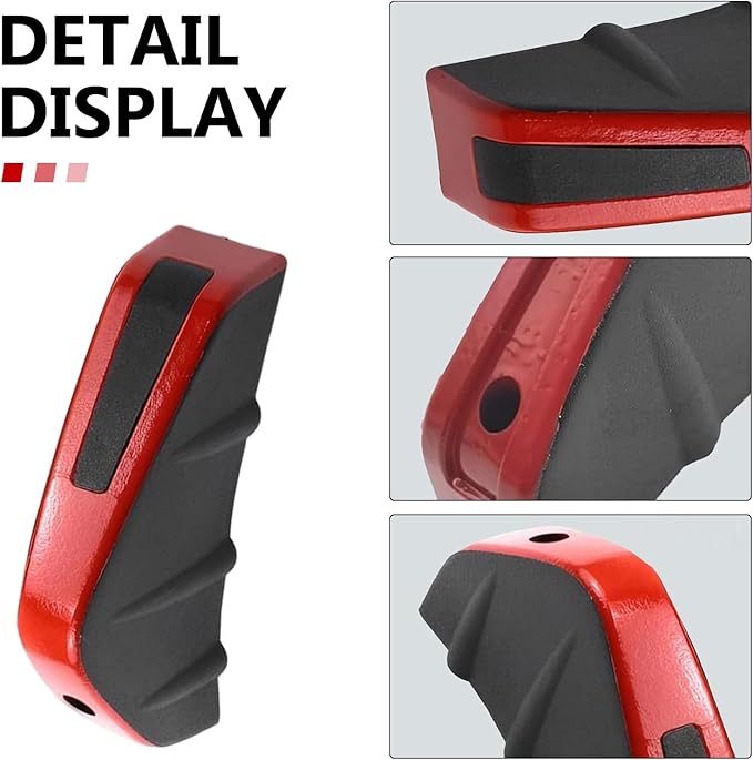 4 PCS Car Lower Bumper Lip Diffuser, PP Carbon Fiber Style Splitter Protector, Anti-scratch Waterproof Fin Hardware Kit, Universal for Most Cars, SUVs Trucks (Red)