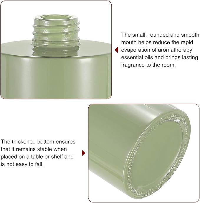 HARFINGTON 4pcs Empty Glass Diffuser Bottle 140ml/4.7oz Refillable Fragrance Accessories Aromatherapy Jar Container for Replacement Reed Diffuser DIY Home Bathroom Green with Gold Tone Cap