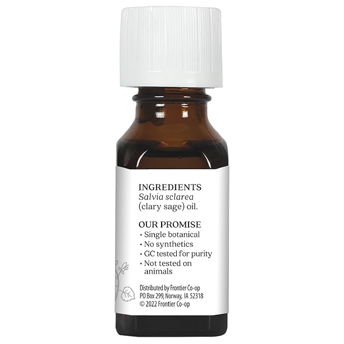 Aura Cacia Clary Sage Essential Oil, Pure Salvia Sclarea Oil, Balancing Aromatherapy for Diffusers, Massage, Relaxation and DIY Blends | 0.5 Fl Oz (Pack of 2)