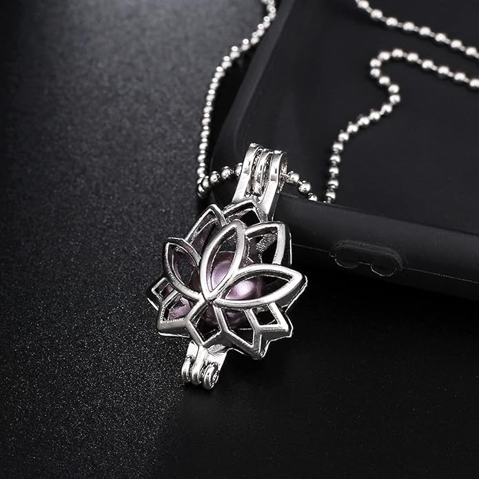 Mixed Pearl Cage Locket Pendants Set, Essential Oil Diffuser DIY Necklace Bracelet Jewelry Making Craft, Bulk Beads Aromatherapy Diffuser Charms Gifts for Women Girls