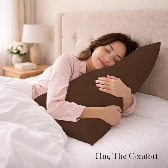 400 Thread Count 100% Egyptian Cotton Queen Size Pillowcases Set of 4, Soft & Breathable Sateen Weave, Envelope Closure, Hotel Luxury Bed Linen, Durable & Fade Resistant, 20"x30", Chocolate