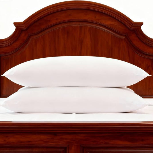 Bed Pillows Queen Size Set of 2 Medium Support Pillow for Stomach Side Back Sleeper Basic Soft Down Alternative White 20x30 inches