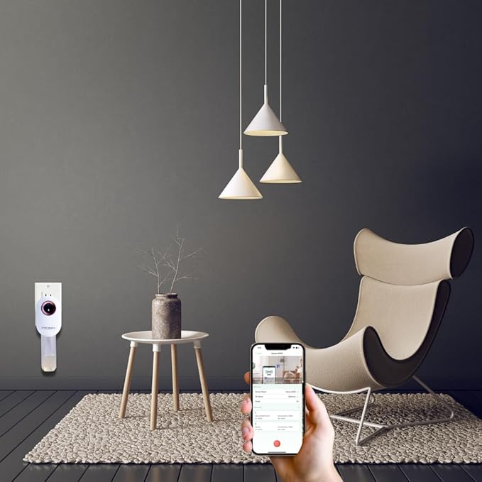 S910 Smart Scent Diffuser - Modern Design, Shiny Acrylic Material, LED Light, Cold Air Diffusion, Bluetooth App Controlled, Touch Screen (White with Rose Gold Ring)