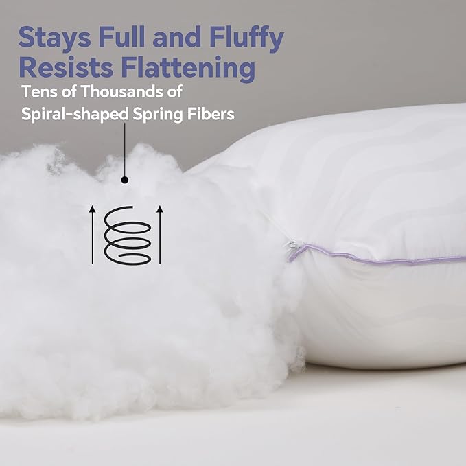 Dreamara King Size Pillows Set of 2 - Hotel Collection Bed Pillows with Down Alternative Fill, Soft & Supportive for Side, Stomach & Back Sleepers, Fully Machine Washable & Adjustable Loft Design