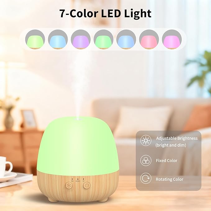 SPLITSKY Cordless Essential Oil Diffuser 150ML, Portable Rechargeable Aromatherapy Diffuser, Quiet Operation and Auto-Off, 7-Color LED Light, 3 Timer Settings, for Home, Bedroom, Travel