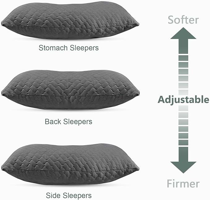 CHxxy Side Sleeper Pillow for Neck and Shoulder Reilef, Ergonomic Design Medium Firm Pillow, Queen Size Bed Pillows for Sleeping, Cross Cut Memory Foam Pillows for Back, Stomach and Side Sleepers