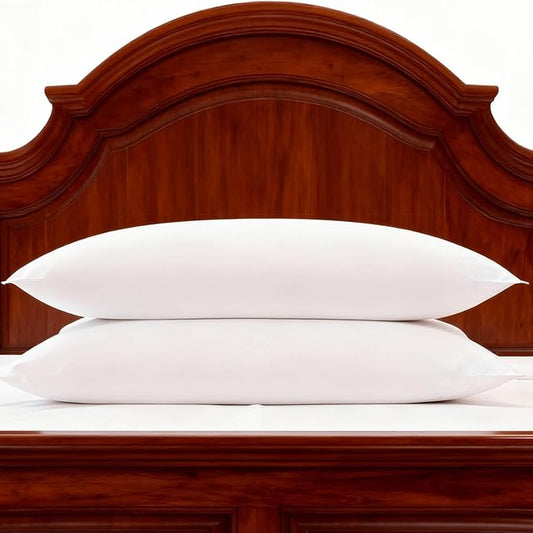 Bed Pillows King Size Set of 2 Medium Support Pillow for Stomach Side Back Sleeper Basic Soft Down Alternative White 20x36 inches
