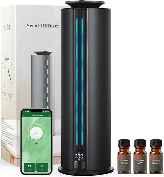Aromadd 2026 Portable Waterless Diffuser, 1700 Sq Ft Hotel Collection Diffuser, 100ml Scent Air Machine for Home Cold Air Essential Oil Diffuser for Large Room Office, Quiet (Black)