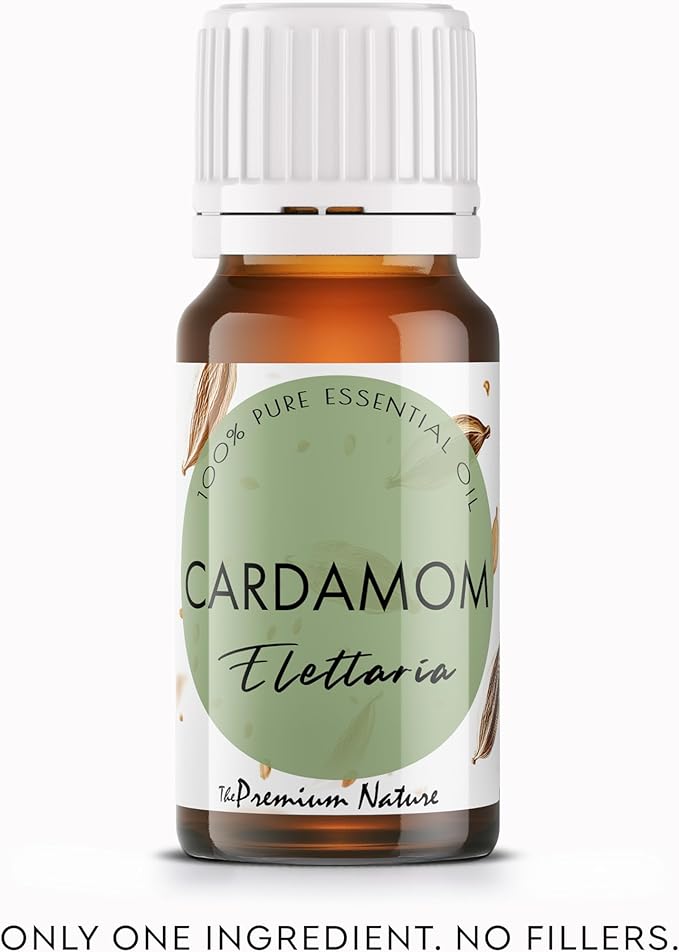 Cardamom Essential Oil | 100% Pure & Natural Cardamom Seed Oil with Warm Sweet Spicy Aroma | for Diffuser, Candle Making, Perfumery & DIY Aromatherapy Blends, 0.34 fl oz
