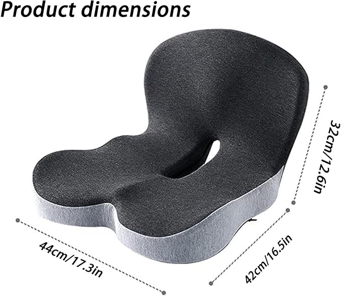 L-curve Pressure Relief Tailbone Pillow,Breathable Hip And Waist Protection Integrated Sacral Pillow, With Memory Foam Inner Core, Is Suitable For Office Chairs,Wheelchairs,And Car Seats(Gray)