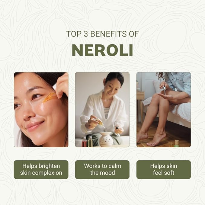 Neroli Essential Oil - Direct from Egyptian Nile Delta Farms - Steam Distilled - Aceite Azahar for Aromatherapy, Massage, Diffuser, DIY Candle and Soap Making - 8oz