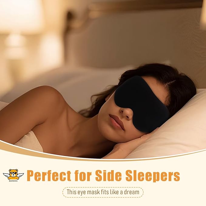 100% Light Blocking Sleep Mask with Storage Bag, Only 0.73oz Light Comfortable 3D Contoured Memory Foam, Blink Freely Eye Masks for Sleep, Travel, Nap, for Women, Purple