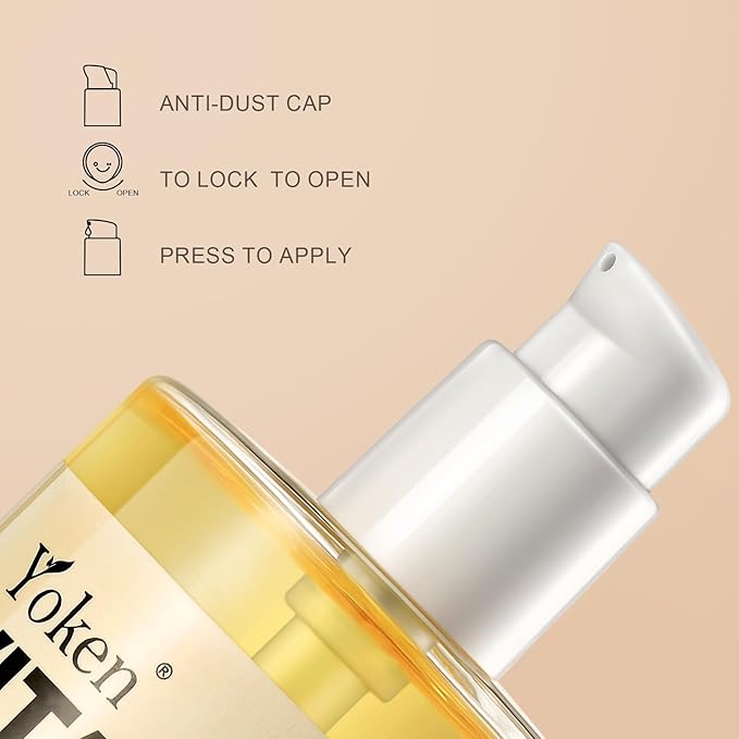 Yoken Vitamin E Oil 8 Oz Vitamin E oil for Skin Vitamine oils for Face Perfect Bath and Body Oil Cold Pressed Hexane Free Non-GMO Gluten Free Formula