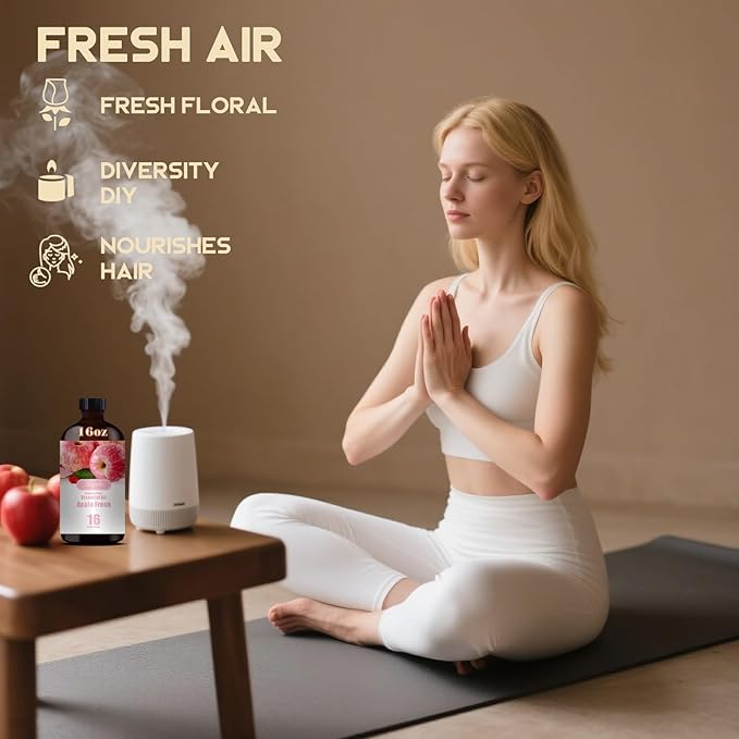 Apple Essential Oil – MLYNKL Apple Oils 16.33 fl oz for Diffusers, Humidifiers, Massage, DIY Candles, Soap, Cleaning, Home, Yoga, Office, Gifts - 490 ml